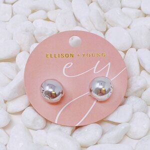 Silver Seamlessly Round Stud Hoop Earrings